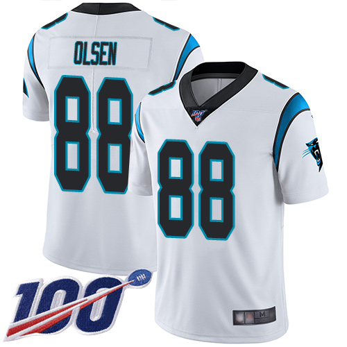 Carolina Panthers Limited White Youth Greg Olsen Road Jersey NFL Football #88 100th Season Vapor Untouchable